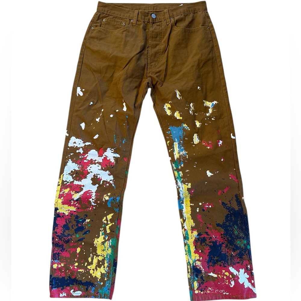Multicolor Paint-Splatter Men Pants